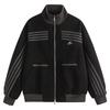 Chaqueta deportiva de rayas americanas para hombre, marca de moda, primavera y otoño, nuevo diseño de calle, cárdigan informal con cuello y cremallera.