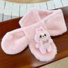 Bufanda Infantil de Peluche de Dibujos Animados Linda Otoño e Invierno Cálida Bufanda Cruzada para el Cuello para Niños y Niñas Protector de Cuello Grueso a Prueba de Frío