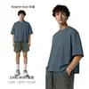 Cai Xiang Island Ropa para Hombre 2026 Marca de Tendencia Transfronteriza Versión Corta Ancha Boxy Camiseta para Hombre Hilo Doble Algodón Puro Antibacteriana Manga Corta Camiseta para Hombre