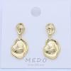 Pendientes Transfronterizos Europeos y Americanos Aguja de Plata S925 Color Oro Real Conservación del Color Pendientes de Botón Simples a la Moda Pendientes de Textura Irregular Geométrica
