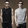 Chaleco de Color Puro de Cuello Redondo para Hombre, Chaleco Holgado, Sudadera Deportiva de Fitness, Camiseta Básica Versátil Casual sin Mangas