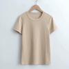 Playera de Color Sólido para Mujer, Playera de Cuello Redondo, Primavera y Verano, Manga Corta, Nueva 2023, Estilo Simple, Ajustada, Tipo Pulóver, Top