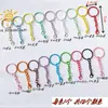 Chaveiro de Contas Tira de Silicone Corda de Couro Pingente Acessórios de Metal Argola de Aço Fivela de Porta Anel de Cartão Pequeno