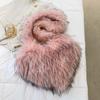 Bolso de Felpa Nuevo Europeo y Americano Bandolera Corazón Imitación Piel de Mapache Bolso de Hombro Bolso de Piel de Gran Capacidad para Mujer