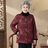 Chaqueta de Algodón Estilo Chino para Abuela de Invierno con Forro Polar, Abrigo de Algodón Engrosado para Personas de Mediana Edad y Mayores, Ropa para Mamá, Chaqueta de Algodón con Cuello Alto para Señoras Mayores