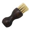 Cepillo para zapatos con mango de pelo de cerdo, ovalado, mini cepillo para aceite de pelo de cerdo, cepillo para zapatos, pequeño cepillo de sello de calabaza, bolsa de cuero para zapatos, aceite