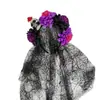 Nueva Diadema de Cabeza de Calavera para Halloween Velos de Encaje de Caléndula Europeos y Americanos Chal Diadema de Fiesta Tocado del Día de Muertos