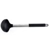 En stock Vajilla de Silicona Acero Inoxidable Mango de Acero con Cubierta de Silicona Antiescaldado Juego de Utensilios de Cocina Cuchara de Cocina Colador