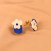 Pendientes de Tuerca Azules Klein de Aguja de Plata S925 Pendientes de Tuerca de Moda Exagerada con Personalidad Nicho Combinables para Mujer