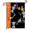Bandera de Jardín de Halloween Más Vendida de Amazon con Estampado de Calavera Material de Lino Decoración de Fiesta Americana Bandera de Jardín