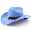 Chapéu de Cowboy Western Clássico de Camurça para Homens e Mulheres, Chapéu para Viagem ao Ar Livre, Chapéu Estilo Étnico com Aba Enrolada, Chapéu de Feltro