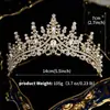 Popular Tiara de Novia Retro Transfronteriza Corona de Boda de Lujo Europea y Americana Corona de Aleación de Alta Gama con Pedrería para Mujeres