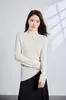 Suéter de Lana de Cuello Alto para Mujer con Cachemira, Tejido sin Costuras de Cuello Alto Holgado, Suéter Base de Punto