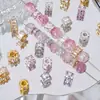 Paquete de 18k chapado en oro color plata cuentas de barril de circón cuentas espaciadoras material para pulsera collar con cuentas DIY accesorios de joyería