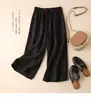Pantalones Largos Casuales de Pierna Ancha Adelgazantes de Talla Grande de Nuevo Estilo de Verano para Mujer con Cintura Elástica