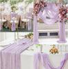 Amazon estilo americano plissado gaze mesa runner país casamento festa decoração mesa feriado mesa pastoral zhuo toalha