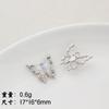 Colgante de mariposa y luna con circonita incrustada en oro blanco K, hecho a mano, para clavícula, accesorios para colgantes