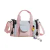 Bolsa tote redonda em bloco de cores estilo macaron coreano para atacado transfronteiriço, bolsa Boston tipo balde, bolsa transversal casual de ombro único para mulheres