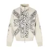 Ropa Vintage Yidao Otoño 2026 Nuevo Estilo Callejero Retro Americano Estampado de Leopardo Holgado Cremallera Cuello Alto Cárdigan Sudadera