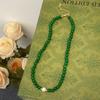 Celebrante de Internet Explosivo Piedra Natural Ábaco Collar de Cuentas para Mujer Versátil Sensación de Alto Nivel Dopamina Cadena de Collar de Perlas de Agua Dulce Cadena Clavicular