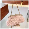 2026 Bolso de Noche Pétalo de Perla Bolso de Mano Socialité para Banquetes Bolsos a Juego con Vestido Qipao Bolso Elegante de Pétalo para Mujer