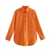 Z Roupas Femininas Estilo Europeu e Americano Transfronteiriço Novidades de Outono Cor Sólida Estilo Americano Versátil Proteção Solar Solta Camisa de Linho Atacado de Fábrica