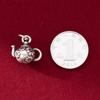 Pie de plata 999 desgastado impresión 3D de plata colgante de tetera pulsera DIY colgante vintage accesorios de cuerda hechos a mano T0358