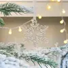 Decoraciones de Navidad, colgantes para árbol de Navidad, copos de nieve transparentes, adornos creativos de acrílico de cristal, copos de nieve navideños
