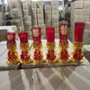Un Par de Velas Base Doble Felicidad de Patos Mandarines de Boda, Velas Rojas de Felicidad para Boda, Velas Florales para Alcoba Nupcial, Velas de Felicidad a Prueba de Viento de Vidrio