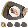 Mantel Individual de Cuero con Patrón de Piel de Vaca Estilo Nórdico en Forma de Gota Doble Cara Antideslizante PU Aislamiento Térmico Mantel para Mesa de Comedor de Restaurante Hotel en stock