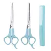 Tesoura de Cabeleireiro Conjunto Especial para Cortar Franja Tesoura de Cabeleireiro Tesoura Desbastadora Dentes Tesoura Ferramenta de Corte Reto Aço Inoxidável Cabelo