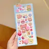 Adesivos de pêssego macios e fofos de desenho animado para crianças, adesivos para alívio do estresse, adesivos 3D de coelho para planner