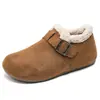 Sapatos femininos estilo Birkenstock retrô de algodão com aumento interno de 3 cm de altura, novo estilo outono/inverno, apresentando forro de pelúcia para aquecimento e conforto, adequados para uso externo