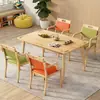 Mesa de Jantar e Cadeiras Amigáveis para Idosos, Madeira Maciça, Combinação Simples para Lares de Idosos, Móveis para Casas de Repouso, Mesas para Casas de Repouso e Instituições de Saúde