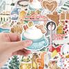 Pegatinas de grafiti navideño blanco estilo nórdico 50 transfronterizas pegatinas creativas navideñas pegatinas decorativas impermeables para vaso de agua