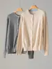 Cárdigan de lana con cuello redondo, chaqueta tejida, suéter para mujer 2026 Nuevo Delgado Holgado Estilo Primavera Suéter Exterior Corto