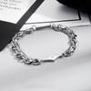Pulsera de Diamantes Espejo Estilo Coreano Pulsera de Moda Fría para Hombres Cuadrado Pequeño Marca Diamante Estrella de Cuatro Puntas Pulsera para Hombres