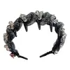 Diadema de malla de lunares de alta gama para mujer, estilo blogger, elegante, con dientes, diadema antideslizante, para frente amplia, sujetador de pelo