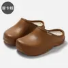 Meias pantufas fechadas com sola grossa e forro de fleece, quentes, impermeáveis, antiderrapantes, para uso externo, slip-ons preguiçosos, outono/inverno, casa, pantufas de algodão para atacado
