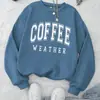 Sudadera con Estampado de Café, Casual Otoño/Invierno Manga Larga-