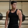 Colete Masculino de Malha de Seda Gelada de Verão Secagem Rápida Canelado Fitness Esportivo Casual Slim-Fit Colete Muscular em Formato de I Masculino Masculino