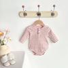 Ropa de Bebé Coreana Ins Otoño e Invierno Nuevo Mono Rayado de Manga Larga Harem Súper Lindo de Color Puro Ropa de Bebé