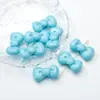 Accesorios de lazo brillante de ABS con agujero pasante, estilo lindo, tachuelas para pendientes hechas a mano, clips para orejas, materiales de decoración para pulseras