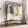 Cabideiro Multifuncional de Chão, Suporte para Roupas, Varal, Simples para Interior, Varanda, À Prova de Vento, Espessado, Haste Dupla para Secar Roupas