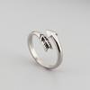 Anillo Abierto Flecha de Eros Ángel Nicho Vintage Acero Inoxidable Hojas de Diamante Anillo de Amor para Hombres y Mujeres