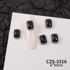 Unhas jóias gotas de água gordura quadrado amor preto diamante liga escuro preto vento pequenas jóias decoração de unhas acessórios atacado