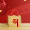 Bolsas da Sorte de Ano Novo de Alta Qualidade em Estoque, Impermeáveis, Espessadas, Tridimensionais, Sacolas Tote Publicitárias Promocionais, Bolsas de Mão de Lona Vermelha