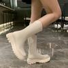 Botas Botas de Mujer 2025 Nuevas Primavera y Otoño Botas de Caballero Ajustadas Botas Altas Botas con Suela Gruesa para Personas Bajas