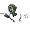 Soprador a bateria 12V CC, modelo doméstico pequeno, controlador de velocidade para churrasqueira externa 220V, soprador para fogão a lenha