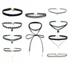 Amazon Ins Set de Collar de Encaje Creativo Cadena Clavícula Joyería Simple Gótica Europea y Americana